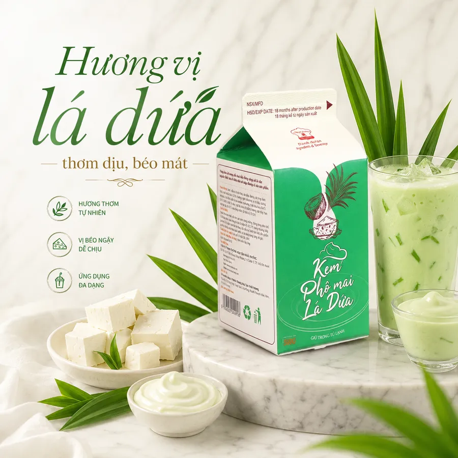 Kem lá dứa phô mai Nhất Hương